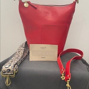Clare V Petite Jeanne Zucca Bucket Bag with Extra Should Strap